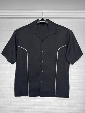 Vintage Mens Camp Shirt with Western Details